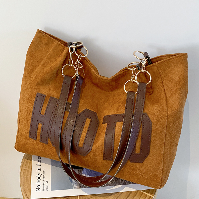 Women Hand Bags For Office - 솔리드 컬러 숄더백, 트렌디한 편지 토트