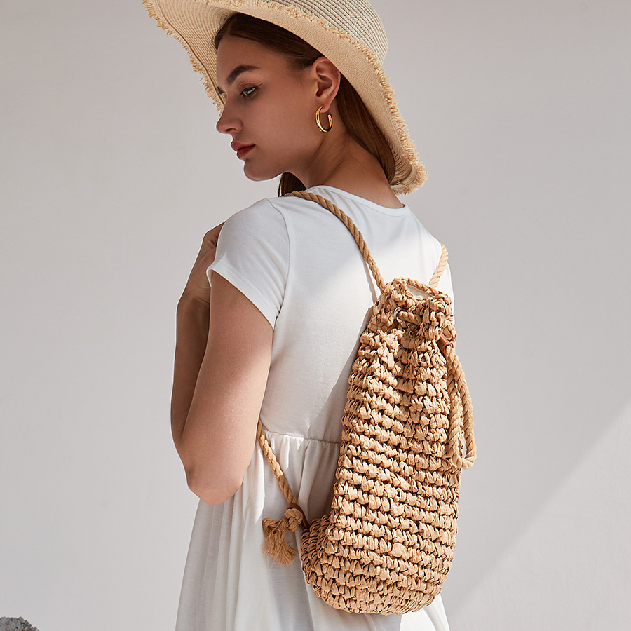 수제 드로스트링 비치 숄더백 라피아 라탄 직조 여행 핸 - Women'S Raffia Bags 리뷰 및 가격