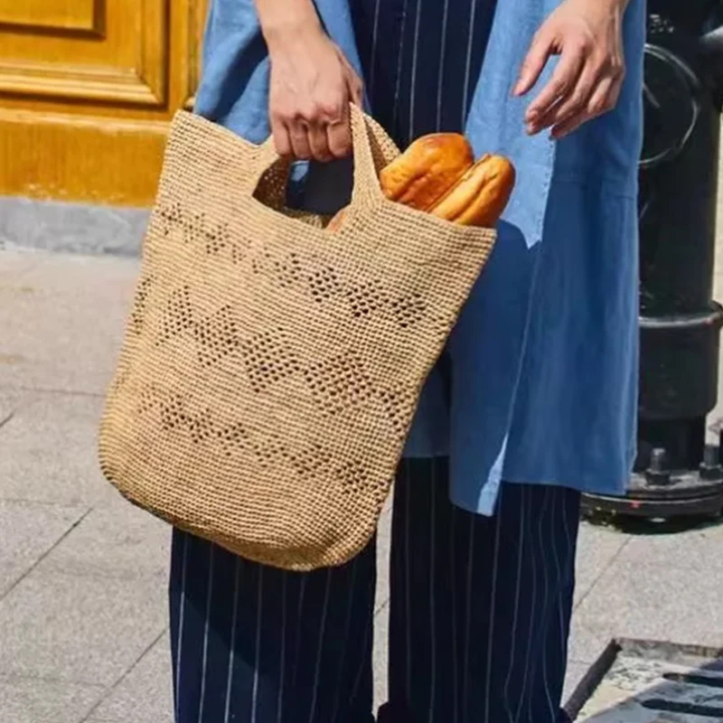 패션 캐주얼 대용량 천연 라피아 풀 짚으로 엮은 가방  - Women'S Raffia Bags 리뷰 및 가격