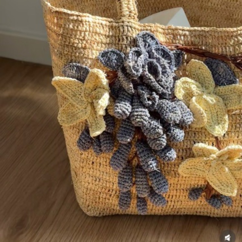 새로운 수제 라피아 3D 장미 핸드백, 손으로 짠 훅  - Women'S Raffia Bags 리뷰 및 가격